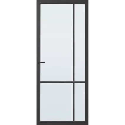 CanDo Capital binnendeur Lincoln zwart blank glas opdek rechts 78x201,5 cm