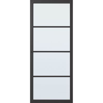 CanDo Capital binnendeur Hartford zwart blank glas opdek rechts 83x201,5 cm