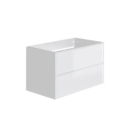 Meuble sous-lavabo Allibert Finn 2 tiroirs blanc brillant 80cm