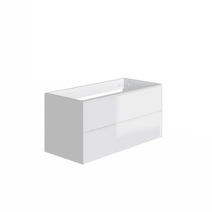 Meuble sous-lavabo Allibert Finn 2 tiroirs blanc brillant 100cm
