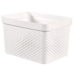 Praxis Curver infinity box dots 17L - 100% recycled wit aanbieding