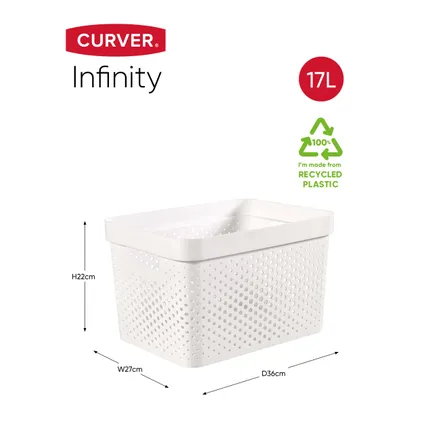 Boîte de rangement Curver Infinity dots blanc 17L - 100% recycled 2