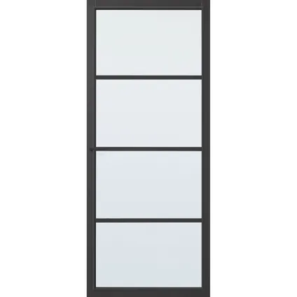 CanDo Capital binnendeur Hartford zwart blank glas opdek links 83x201,5 cm
