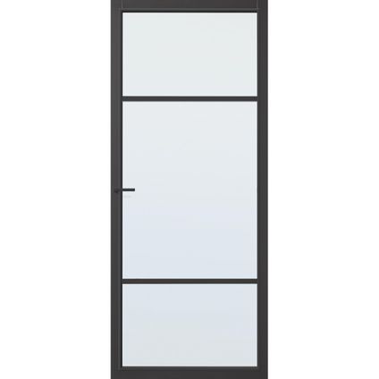 CanDo Capital binnendeur Nashville zwart blank glas opdek links 88x201,5 cm