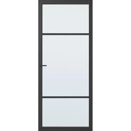 CanDo Capital binnendeur Nashville zwart mat glas stomp rechts 78x201,5 cm