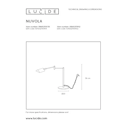 Lucide bureaulamp Nuvola zwart 3W 8