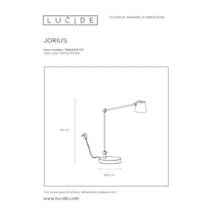 Lampe de bureau LED Lucide Jorius noire 8W 9