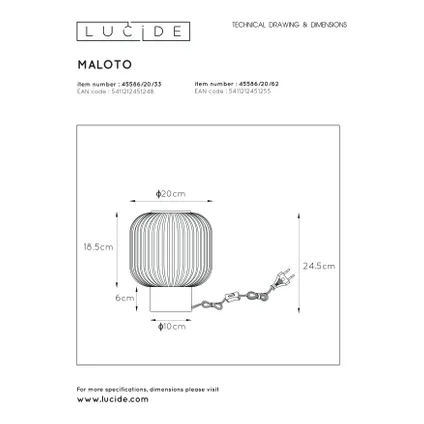 Lucide tafellamp Maloto amber ⌀20cm E27 7