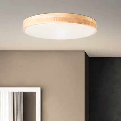 Brilliant plafondlamp Slimline hout ⌀49cm 60W 2