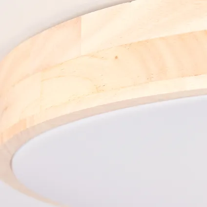 Plafonnier Brilliant Slimline bois blanc ⌀49cm 60W 5