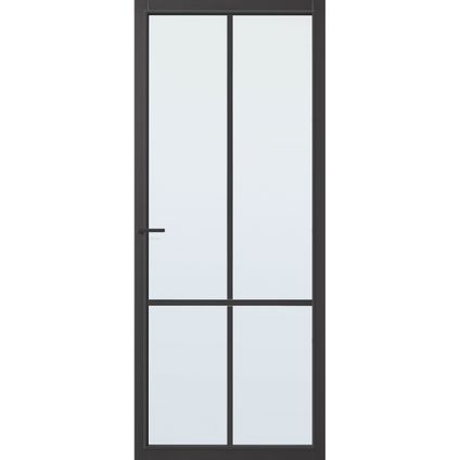 CanDo Capital binnendeur Topeka zwart blank glas opdek rechts 78x201,5 cm