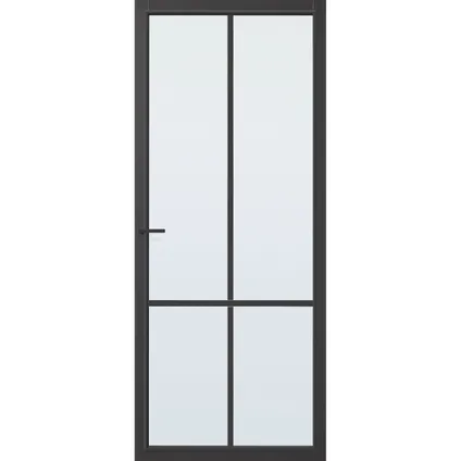 CanDo Capital binnendeur Topeka zwart blank glas opdek rechts 78x211,5 cm