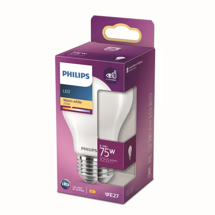 Ampoule LED Philips blanc chaud E27 8,5W 5