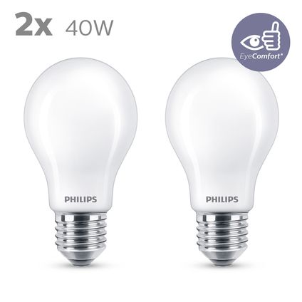 Philips ledlamp A60 warm wit E27 4,5W 2 stuks
