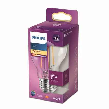 Philips ledlamp warm wit E27 1,5W 5