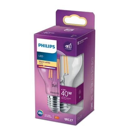 Ampoule LED Philips A60 blanc chaud E27 4,3W 5