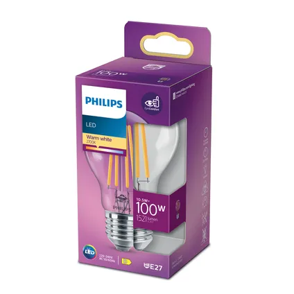 Ampoule LED Philips A60 blanc chaud E27 10,5W 5