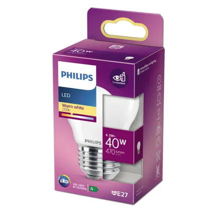Ampoule boule LED Philips 4,3W E27