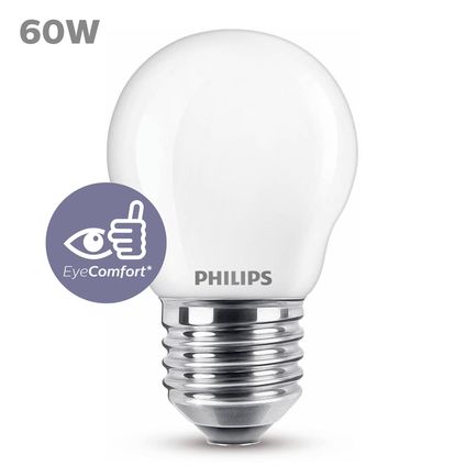 Ampoule LED sphérique Philips blanc chaud E27 6,5W