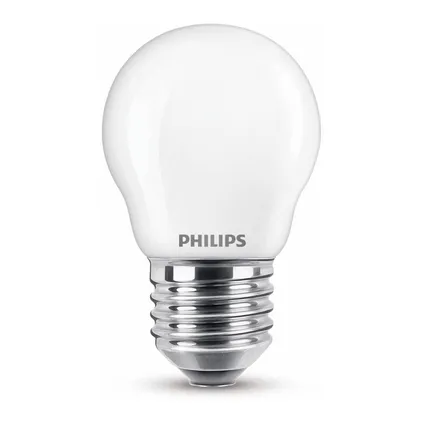 Ampoule LED sphérique Philips blanc chaud E27 6,5W 4