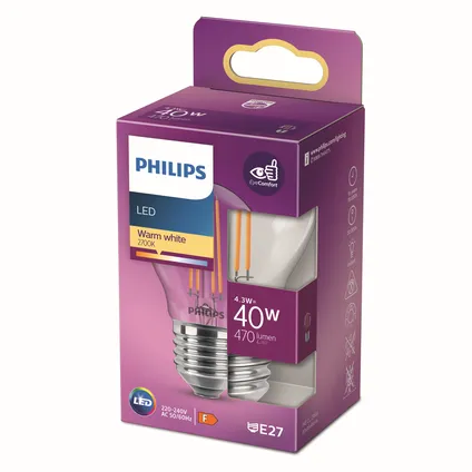 Philips ledlamp P45 E27 4,3W 4