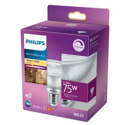 Philips ledreflectorlamp warm wit E27 9,5W 5