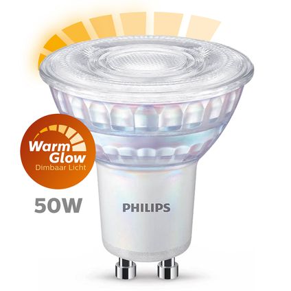 Spot LED Philips gradable blanc chaud GU10 3,8W