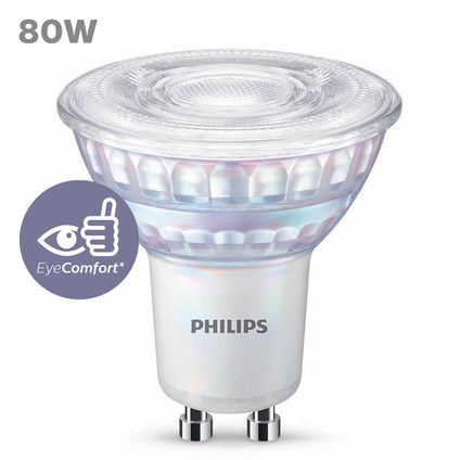 Spot LED à intensité variable Philips blanc froid GU10 6,2W