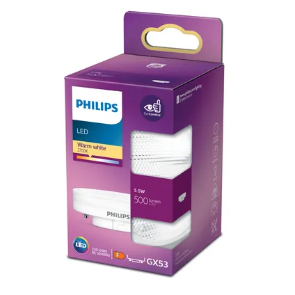 Spot LED Philips blanc chaud GX53 5,5W 4