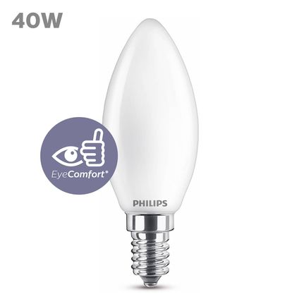 Philips ledlamp kaars E14 4,3W koel wit