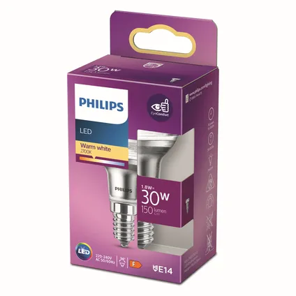 Réflecteur LED Philips blanc chaud E14 1,8W 5