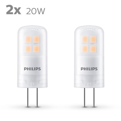 Ampoule LED capsule Philips blanc chaud G4 1,8W 2 pièces