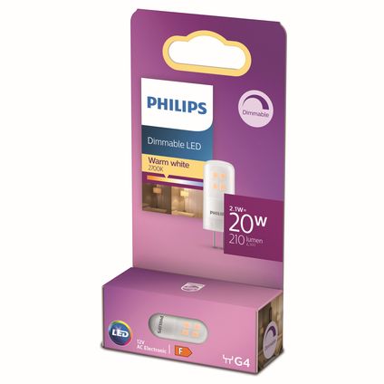 Philips ledlamp capsule warm wit G4 2,1W