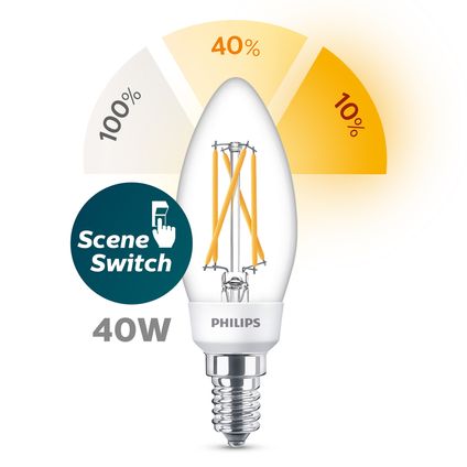 Ampoule LED bougie Philips Sceneswitch 5W E14