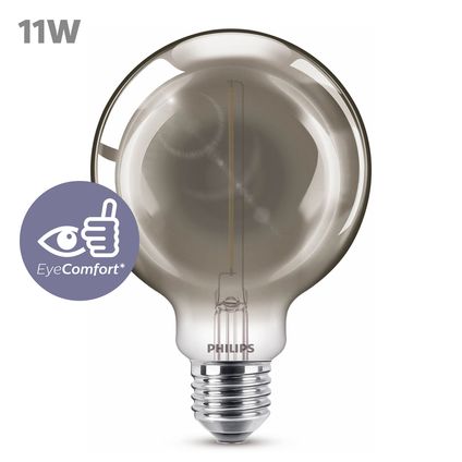 Ampoule LED globe Philips LED noire blanc chaud E27 2W