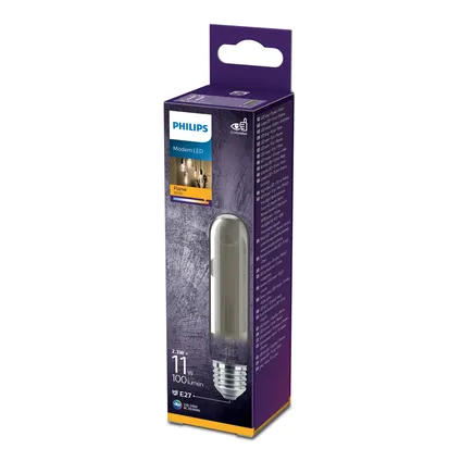 Ampoule LED crayon Philips noire blanc chaud E27 2,3W 5