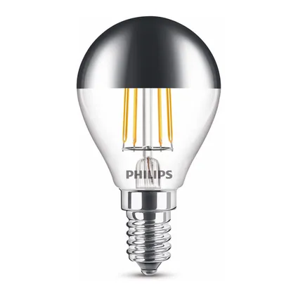 Ampoule boule LED calotte réflectrice Philips E14 4W 4
