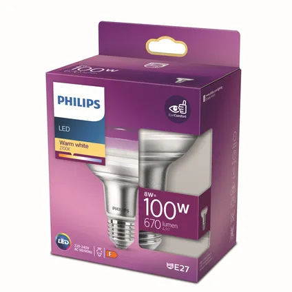 Réflecteur LED Philips blanc chaud E27 8W 4