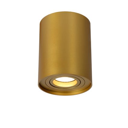 Lucide plafondspot Tube goud Ø9,6cm GU10