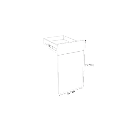 Geheel van 1 deur + 1 lade keukenkast Modulo Emy puur wit 40x72cm 2
