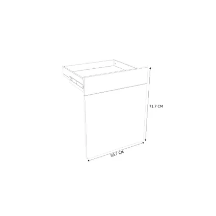 Geheel van 1 deur + 1 lade keukenkast Modulo Emy Puur Wit 60x72cm 2