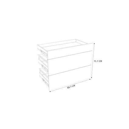 Geheel van 1 lade + 2 korflades keukenkast Modulo Mia betongrijs 90x72cm 2