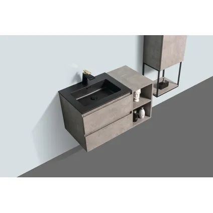 Lavabo Aquazuro Napoli simple noir mat 60cm 2