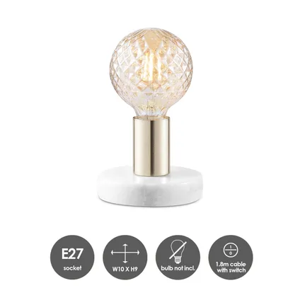 Home Sweet Home lampe à poser Sten marbre laiton E27 6