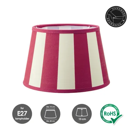 Home Sweet Home Lampenkap Classic rond rood/Wit - B:20xD:20xH:13cm 3