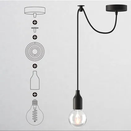 Câble pour luminaire textile Home Sweet Home noir/blanc 3x0,75mm2 2