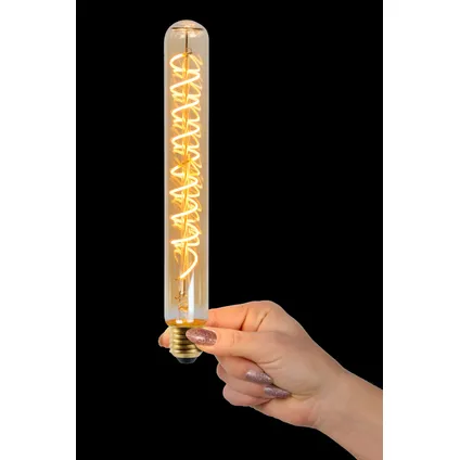 Ampoule LED crayon Lucide ambre 25cm T32 E27 5W 2
