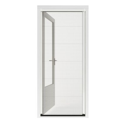 Moustiquaire de porte CanDo Premium M - Moustiquaire plissée - Profilé blanc - Toile noir - 96x233cm