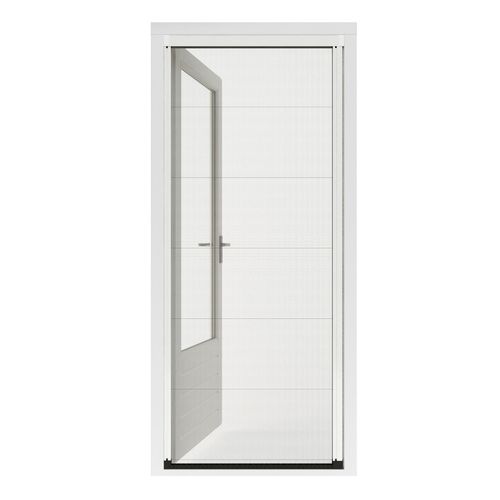 Moustiquaire de porte CanDo Premium N - Moustiquaire plissée - Profilé blanc - Toile noir - 96x236cm