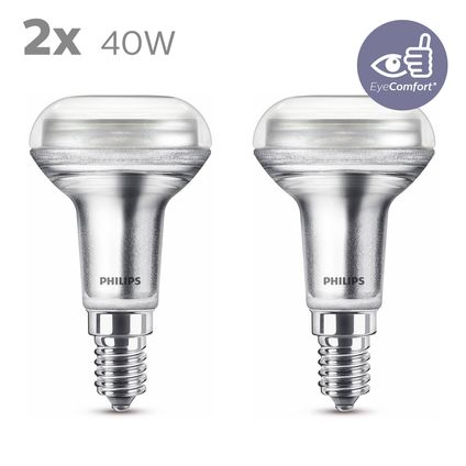 Ampoule LED à réflecteur Philips blanc chaud E14 2,8W 2 pièces